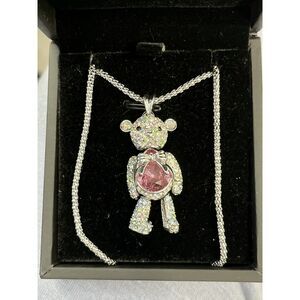 J. Nina Crystal Swarovski Bear Princess Necklace - NEW